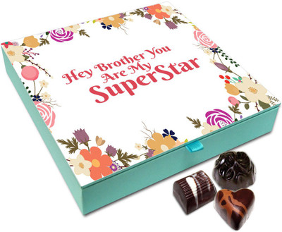 

Chocholik Raksha-bandhan Gift Box - Hey Brother you Are My Super Star Cjhocolate Box For Brother / Sister - 9pc Truffles(108)
