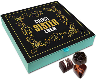 

Chocholik Rakshabandan Gift Box - Cutest Sister Ever Chocolate Box For Brother / Sister - 9pc Truffles(108)