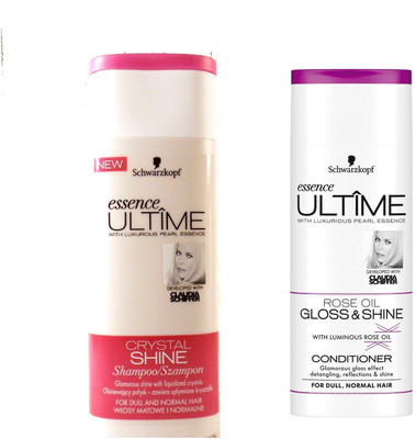 

Schwarzkopf Imported (Made in Germany) Crystal Shine Shampoo & Rose Oil Gloss & Shine Conditioner(Set of 2)