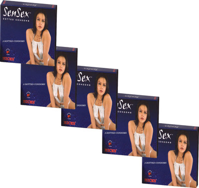 Hicks SenSex (Strawberry Flavour) Dotted 3 pcs./pack Condom(Set of 5, 3S)