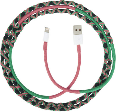 

Parallel Universe Wrapsody Colourful Wrapped Lightning Cable(Mobile, Tablet, Pink, Sync and Charge Cable)