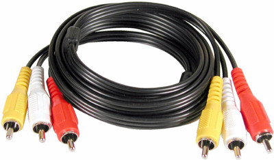 

Digimart 3 RCA - 3 RCA Composite Audio Video AV Male to Male Cable for LCD LED TV DTH Home Theatre RCA Audio Video Cable(TV:SetTop Box:Laptop:Projector:Computer, Black)