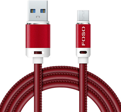 

FOSO Type C USB Data Cable PU Leather Cable For Charging & Sync Data to Android SmartPhones USB Type C Cable(All Phones With Type C port, Red, Sync and Charge Cable)