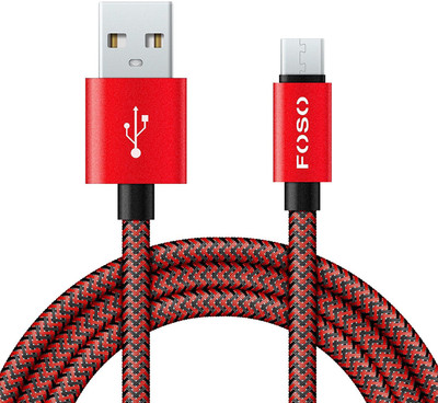 

FOSO Type C USB Data Cable Nylon Braided Cable For Charging & Sync Data to Android SmartPhones USB Type C Cable(All Phones With Type C port, Red, Sync and Charge Cable)