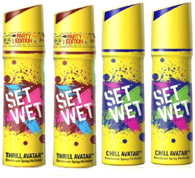 

Set Wet 8901088098489 Body Spray - For Men(150 ml, Pack of 4)