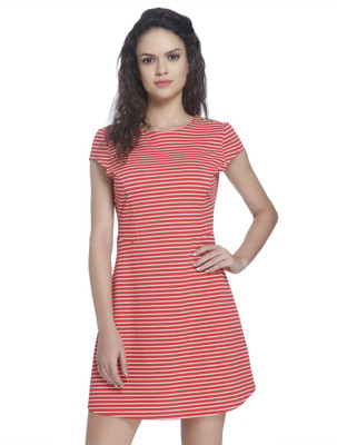 ONLY Women Sheath Red, White Dress