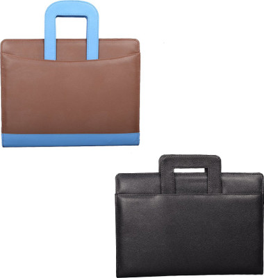 

COI leatherite brown/blue and black leatherite file folder and resume folder for documents and certificate for office executive folder and interview document file and folders for students with Free writing pad and pen ( set of 2 )(Set Of 2, Black, Blue, B