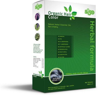 

Siso Organic cream - 120ml (Natural Black 1.0) Hair Color(Black)