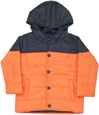

612 League Full Sleeve Solid Baby Girls Jacket, Orange