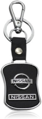 

eShop24x7 NISSAN leather imported key ring chrome car logo Key Chain