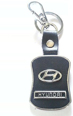 

eShop24x7 HYUNDAI leather imported key ring chrome car logo Key Chain