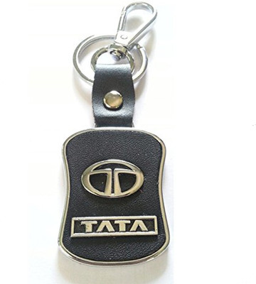 

eShop24x7 TATA leather imported key ring chrome car logo Key Chain
