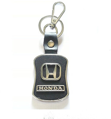 

eShop24x7 HONDA leather imported key ring chrome car logo Key Chain