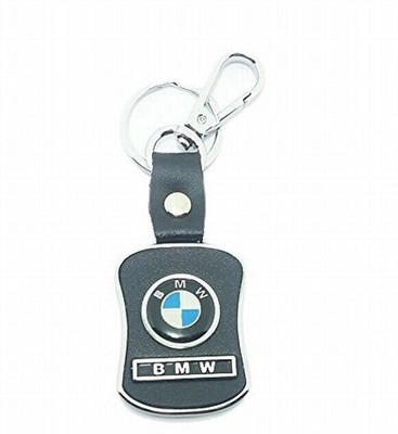 

eShop24x7 BMW leather imported key ring chrome car logo Key Chain