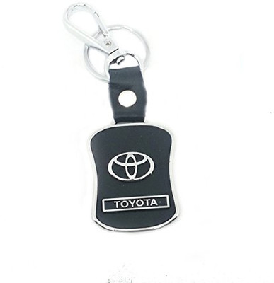 

eShop24x7 TOYOTA leather imported key ring chrome car logo Key Chain