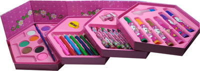 

HALO NATION Color Box Hexagonal shape includes Color Pencil ,Crayons , Water Color, Sketch Pens Set Of 46 Pieces(Multicolor)