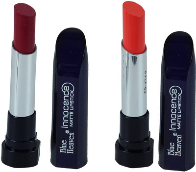 

AV Blue Heaven Combo of 2pc Innocence Matte Lipstick 3.5 GM (DARK PURPLE-05)( PEACH-06)(Dark Purple, Peach, 3.5 g)