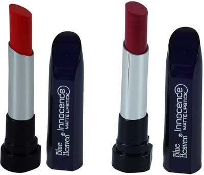 

AV Blue Heaven Combo of 2pc Innocence Matte Lipstick 3.5 GM (RED ORANGE-01)( DARK PURPLE-05)(Red Orange, purple, 3.5 g)