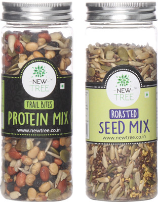 

New Tree Trail Bites Protein Mix & Roasted Seed Mix Pack Of 2 Assorted Nuts(320 g, Plastic Bottle)