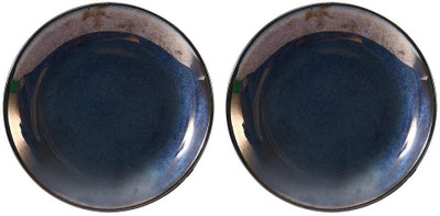 

caffeine Quarter Plate 7 Inch Ceramic/Stoneware in Black Ferrous Handmade Dinner Plates(Pack of 2)