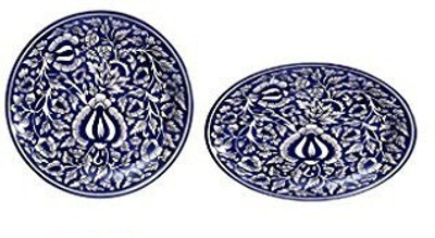 

caffeine Quarter Plate 7 Inch Ceramic/Stoneware in Blue Mughal Handmade Dinner Plates(Pack of 2)