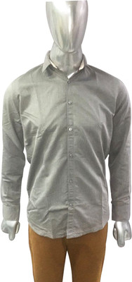 rare Men Solid Formal Grey Shirt