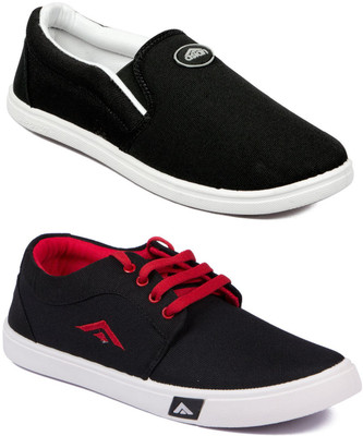 

Asian ALPHA-11 & TRAINER Canvas Shoes For Men(Black, Black, Black::red