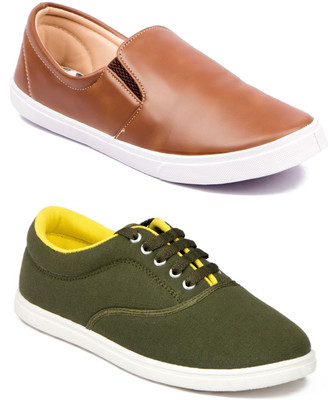 

Asian MR-121 & STATUS Canvas Shoes For Men(Green, Tan, Tan::green