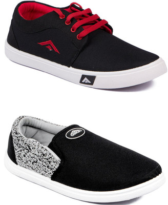 

Asian ALPHA-22 & TRAINER Canvas Shoes For Men(Black, Black, Black::white