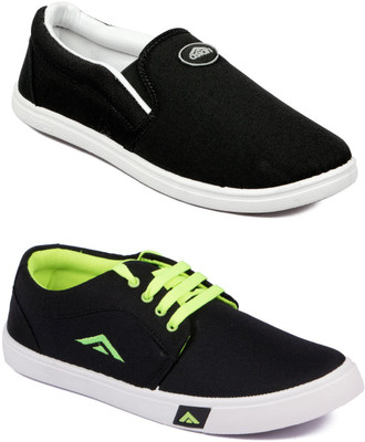 

Asian ALPHA-11 & TRAINER Canvas Shoes For Men(Black, Black, Black::green