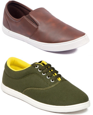 

Asian MR-121 & STATUS Canvas Shoes For Men(Green, Brown