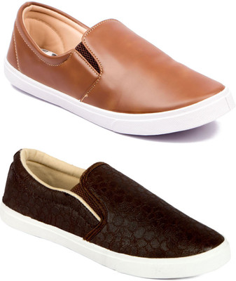 

Asian M-2018 & STATUS Slip On Sneakers For Men(Brown, Tan