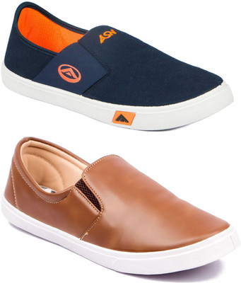 

Asian SKYPY & STATUS Canvas Shoes For Men(Navy, Tan