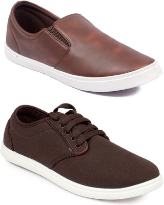 Asian MR-121 & STATUS Canvas Shoes For Men(Blue, Brown