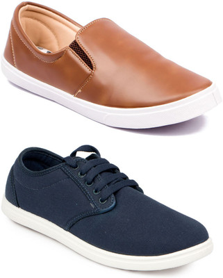 

Asian MR-121 & STATUS Canvas Shoes For Men(Blue, Tan