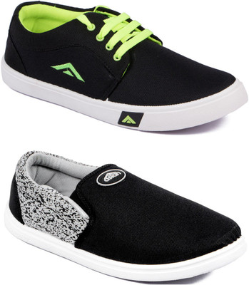 

Asian ALPHA-22 & TRAINER Canvas Shoes For Men(Black, Black