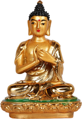 

Heeran Art Vastu Feng Shui Religious Idol of Lord Gautama Buddha Statue for Car dashboard Home Office Perfect Gift Item Decorative Showpiece - 10 cm(Gold Plated, Gold)