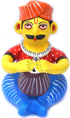 

Art Godaam Hand Painted Musical Statue Decorative Showpiece - 14 cm(Terracotta, Multicolor)