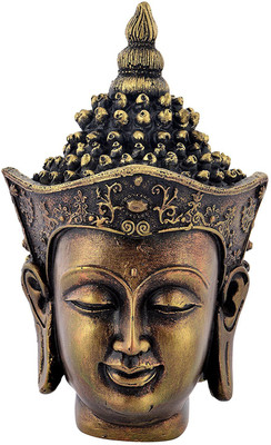 

HOUZZPLUS handicrafted Buddha Face table Decor for Home Decorative Showpiece - 17 cm(Polyresin, Brown)