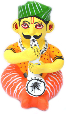 

Art Godaam Terracotta Hand Painted Musical Statue Decorative Showpiece - 14 cm(Terracotta, Multicolor)