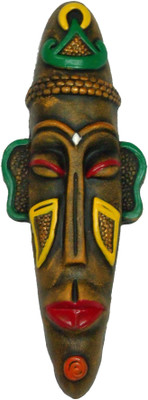 

Rasoh village hand artz artistic tribal african wall hanging masks Decorative Showpiece - 29 cm(Terracotta, Multicolor)