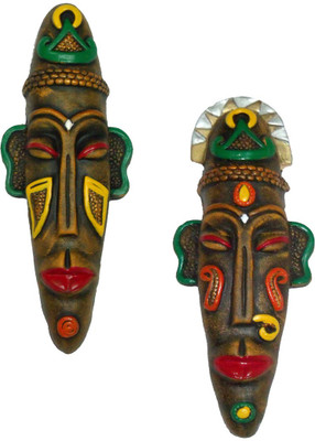 

Rasoh village hand artz artisian tribal art decorative wall hanging Decorative Showpiece - 29 cm(Terracotta, Multicolor)