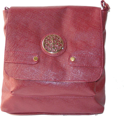 

ALIVE Women Casual Maroon Rexine Sling Bag