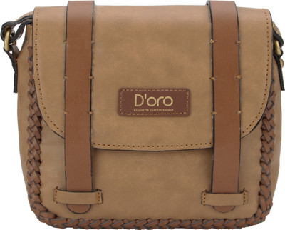 

D'oro Women Casual Beige Satin Sling Bag