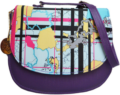 

Fashion Knockout Girls Casual Purple PU Sling Bag
