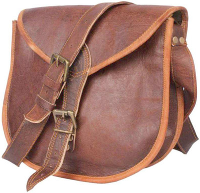 

iHandikart Men & Women Formal Brown Genuine Leather Sling Bag