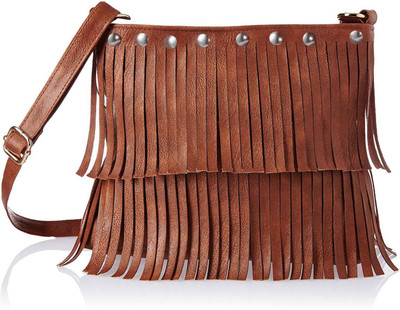 

ALIVE Women Casual Tan Leatherette Sling Bag