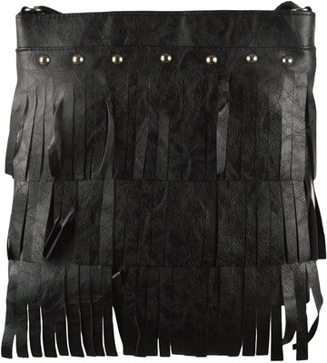 

ALIVE Women Casual Black Leatherette Sling Bag