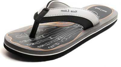 Sea Lion Flip Flops, Black::white