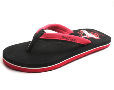 

Sea Lion Flip Flops, Black::red